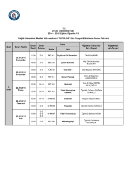 T.C. UFUK &Uuml;NİVERSİTESİ 2014 &ndash; 2015 Eğitim &Ouml;ğretim Yılı Sağlık
