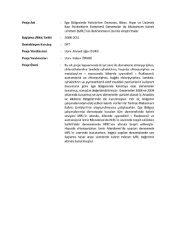 Ege B&ouml;lgesinde Yetiştirilen Domates, Biber, Hıyar ve &Uuml;z&uuml;mde Bazı