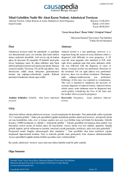 Miad Gebelikte Nadir Bir Akut Karın Nedeni