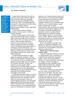 Hekim, Alternatif Tedavi ve Modern Tıp