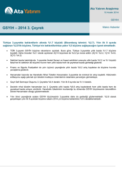 GSYIH – 2014 3. Çeyrek