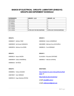 Experiment Schedule and Groups