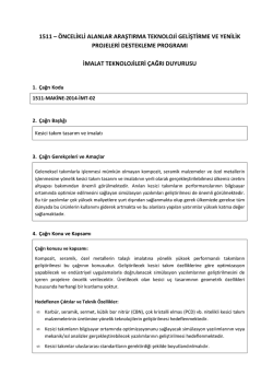 Kesici Takım Tasarım ve İmalatı