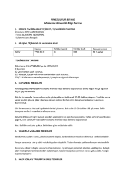 FINESULFUR 80 WG Malzeme G&uuml;venlik Bilgi Formu