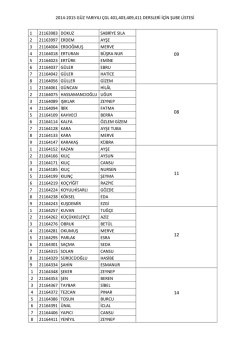 &Ccedil;GL 401403409411 Dersleri Şube Kodunuzu &Ouml;ğrenmek İ&ccedil;in