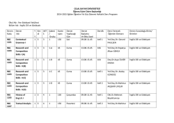 2014-2015 Eğitim &Ouml;ğretim Yılı G&uuml;z D&ouml;nemi Haftalık Ders Programı