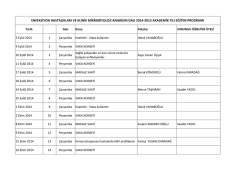 2014-2015 Akademik Yılı Eğitim Programı