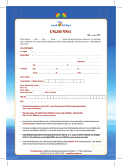 kiralama formu - İhlas Armutlu Tatil K&ouml;y&uuml;