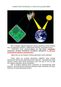 Coğrafi Bilgi Sistemleri ve Uzaktan Algılama