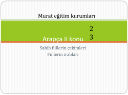 Arap&ccedil;a II konu 2 ve 3