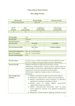BWL205 - T&uuml;rk-Alman &Uuml;niversitesi