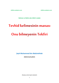 Şeyh Muhammed bin Abdulvehhab (Rahimehullah)