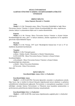 D.&Uuml;. Kariyer Y&ouml;netimi ve Kişisel Gelişim Koordinat&ouml;rl&uuml;ğ&uuml; Y&ouml;nergesi