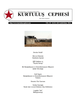 Eyl&uuml;l-Ekim 2014 - Kurtuluş Cephesi