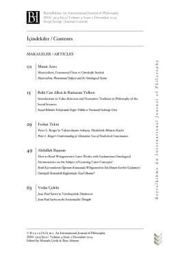 İ&ccedil;indekiler / Contents