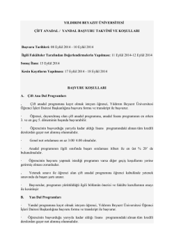 &ccedil;ift anadal / yandal başvuru takvimi ve koşulları icin tıklayınız