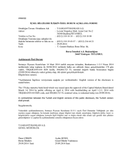 T. Garanti Bankası Bono İtfası hk.