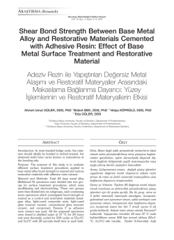 Shear Bond Strength Between Base Metal Alloy and Restorative