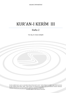 On Kıraat İmamı ve R&acirc;vileri II - sauPORT