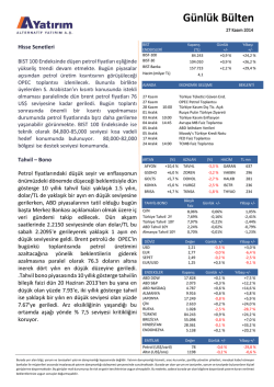 Hisse Senetleri Tahvil &ndash; Bono Petrol fiyatlarındaki d&uuml;ş&uuml;k seyir ve