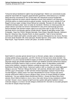 İlahiyat Fak&uuml;ltelerinde Din Alimi Yerine Din