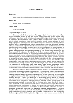 Kongre hakkında... - Mehmet Akif Ersoy &Uuml;niversitesi