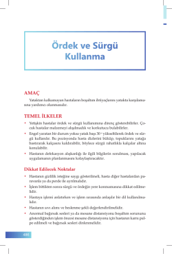 86. Ördek ve Sürgü Kullanma - İzmir Güney Kamu Hastaneleri Birliği