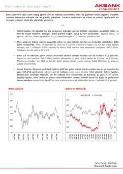 Brent petrol ve altın toparlanıyor