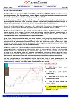 G&uuml;nl&uuml;k B&uuml;lten - Turkborsa.net