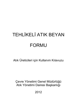 tehlikeli atık beyan formu