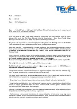 2014-22 Sirk&uuml;ler/Mali Tatil Uygulaması 30-06-2014