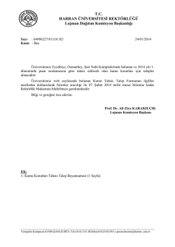 T.C. HARRAN &Uuml;NİVERSİTESİ REKT&Ouml;RL&Uuml;Ğ&Uuml; Lojman Dağıtım