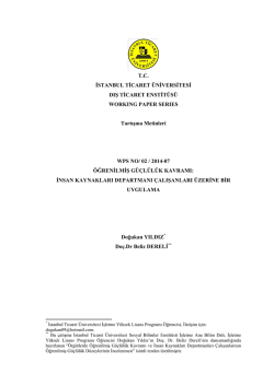 &Ouml;ğrenilmiş G&uuml;&ccedil;l&uuml;l&uuml;k Kavramı - İstanbul Ticaret &Uuml;niversitesi