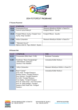 2014 fotofest programı - Marmaris Foto Festival