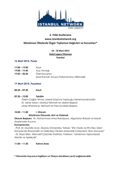 3. Yıllık Konferansı www.istanbulnetwork.org M&uuml;sl&uuml;man &Uuml;lkelerde
