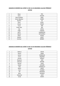 amadeus dersini salı g&uuml;n&uuml; 12:30-14:10 arasında alacak &ouml;ğrenci