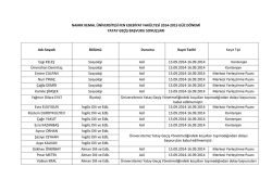 NAMIK KEMAL &Uuml;NİVERSİTESİ FEN EDEBİYAT FAK&Uuml;LTESİ 2014