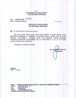 İl&ccedil;e Milli Eğitim M&uuml;d&uuml;rl&uuml;ğ&uuml; Yazısı