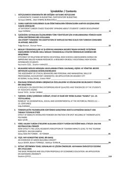 İ&ccedil;indekiler / Contents