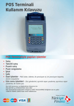 POS Terminali Kullanım Kılavuzu - T&uuml;rkiye Finans Katılım Bankası