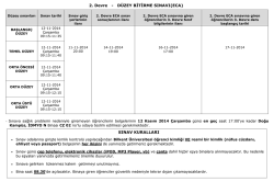 2. Devre - D&Uuml;ZEY BİTİRME SINAVI(ECA) SINAV