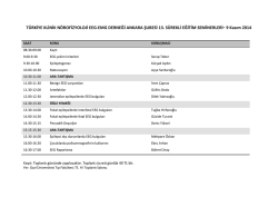 9 Kasım 2014-EEG programı - Türkiye Klinik Nörofizyoloji EEG