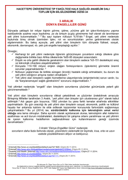 3 Aralık &ldquo;D&uuml;nya Engelliler G&uuml;n&uuml;&rdquo; - Hacettepe &Uuml;niversitesi Tıp