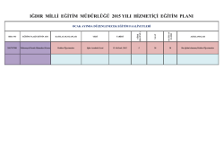 ığdır milli eğitim müdürlüğü 2015 yılı hizmetiçi eğitim planı