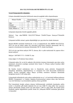 2014 yılı fotogrametri birim fiyatları