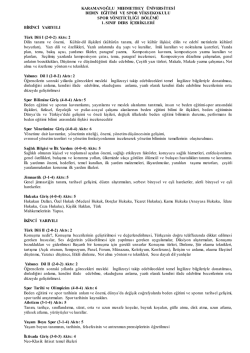Spor Y&ouml;neticiliği B&ouml;l&uuml;m&uuml; Ders İ&ccedil;erikleri