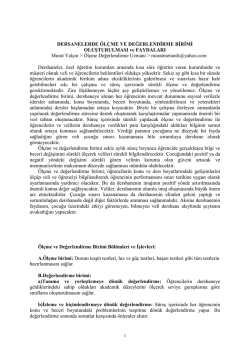 &Ouml;L&Ccedil;ME VE DEĞERLENDİRME BİRİMİ