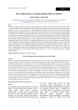 Mısır silajının besin ve besleme değerini etkileyen fakt&ouml;rler