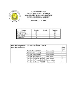 d.&uuml; tıp fak&uuml;ltesi 2014-2015 ders yılı d&ouml;nem