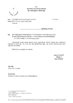 İl&ccedil;e Milli Eğitim M&uuml;d&uuml;rl&uuml;ğ&uuml; Yazısı - mersin